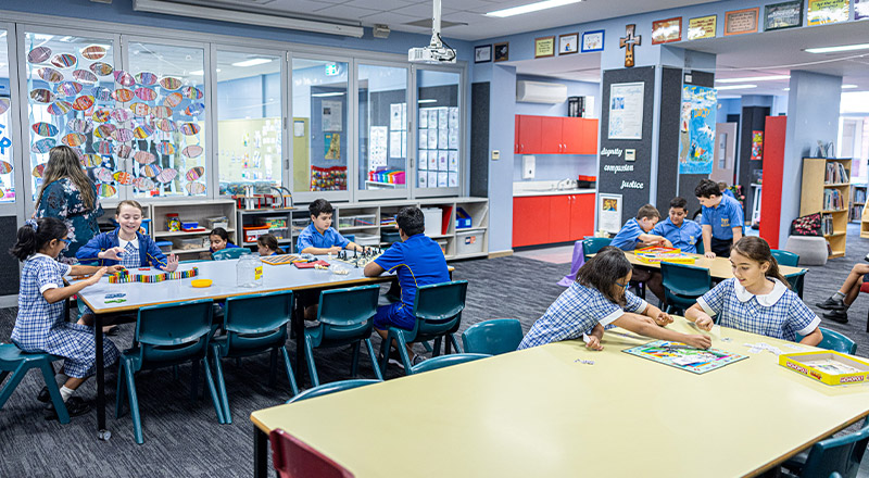 Students in the classroom at Our Lady of Mount Carmel Primary School Wentworthville